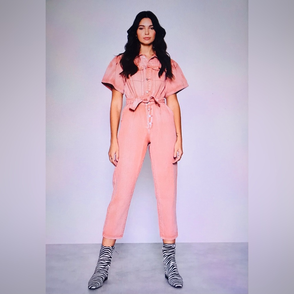 Glamorous Rose Wash Denim Jumpsuit